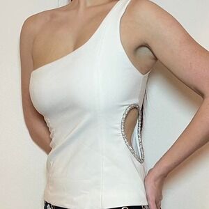 White Zara One Shoulder Top